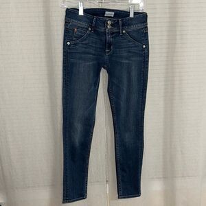 Hudson 25 Collin Flap Skinny Ankle Blue Stretch Designer Jeans